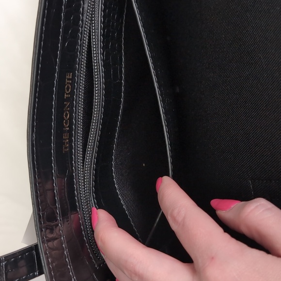 Ted Baker London Sukicon Icon Tote Shopper Bag, Croc Embossed Black 🐊 - Picture 9 of 12